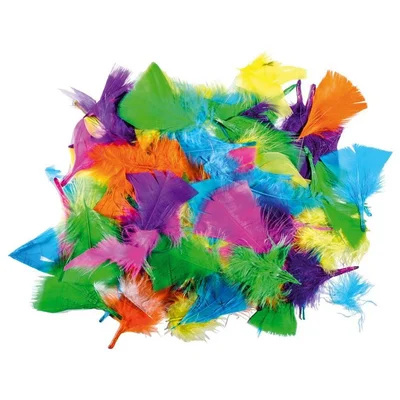 JUNIOR MINI FEATHERS FOR DECORATION MIX 24 PIECES