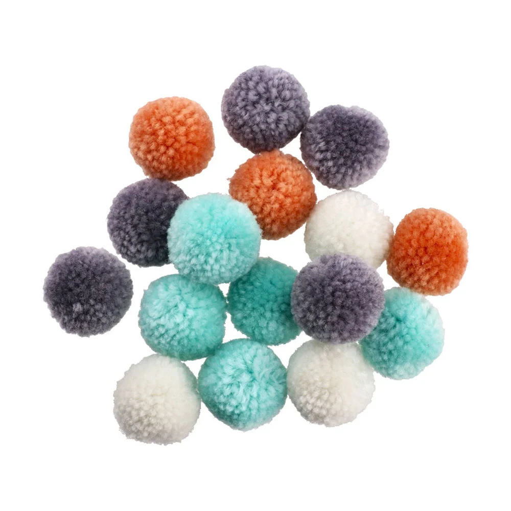 JUNIOR POMPOMS FOR DECORATION 30 MM 18 PIECES COLORED