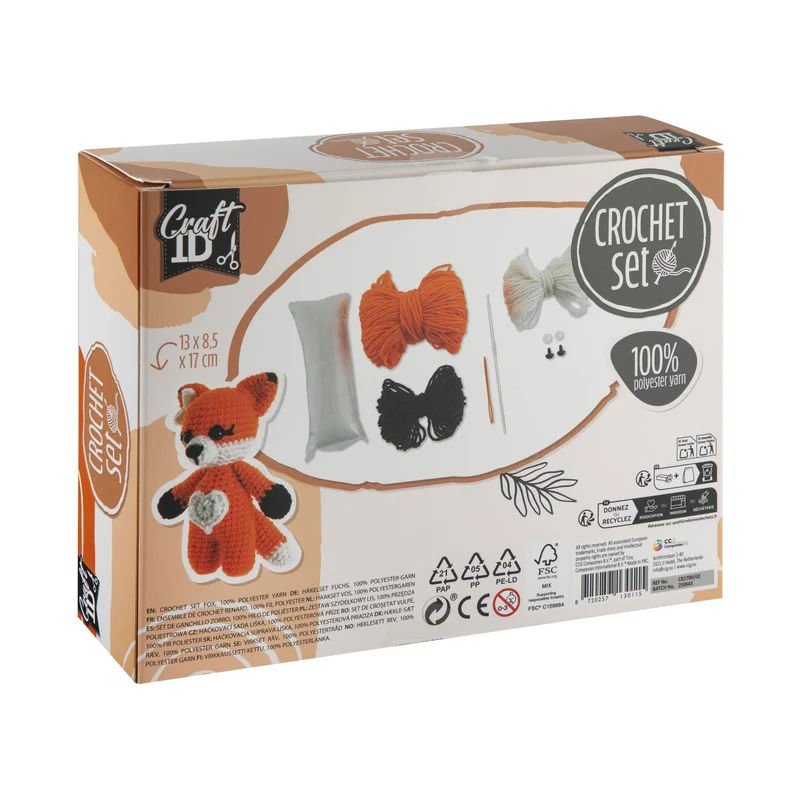 Craft ID Crochet kit Fox, 13 ? 8.5 ? 17 cm