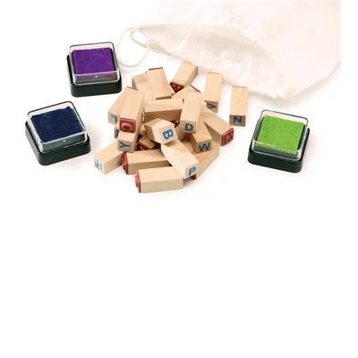 Small Foot Stamp set, letters, in bag