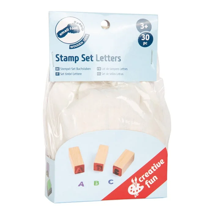 Small Foot Stamp set, letters, in bag