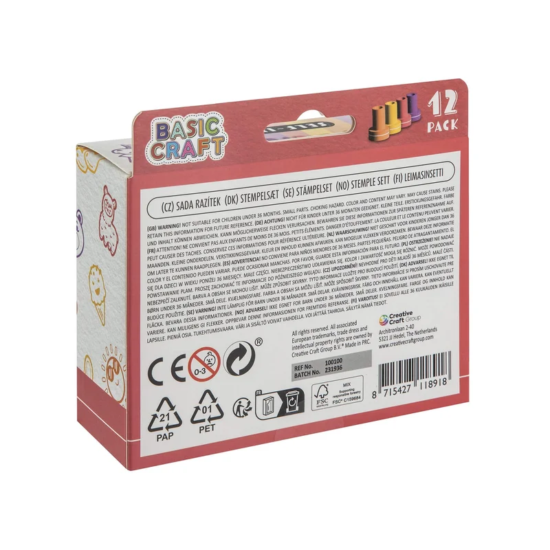Moxy Stamp set, 12 pcs, pink