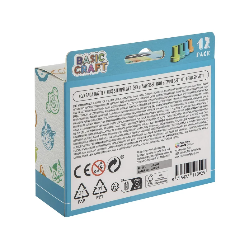 Moxy Stamp Set, 12 pcs, Blue
