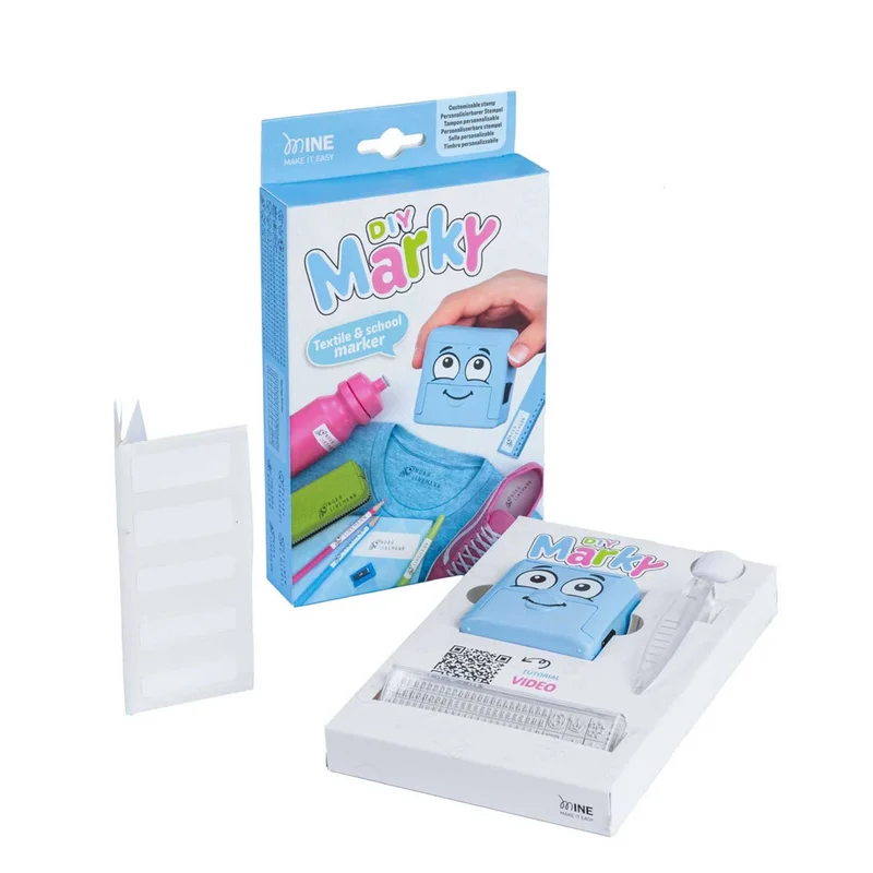 Marky textile stamp, with Cyrillic letter kit, blue