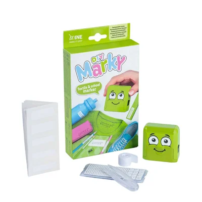 Textile Stamp Marky, with Cyrillic set, green