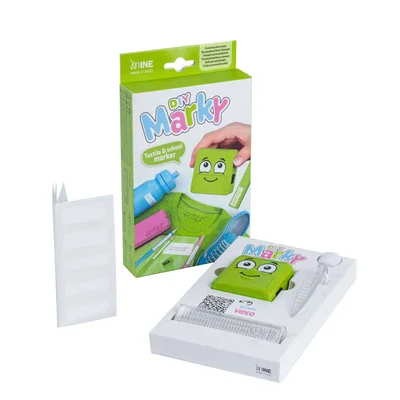 Textile Stamp Marky, with Cyrillic set, green
