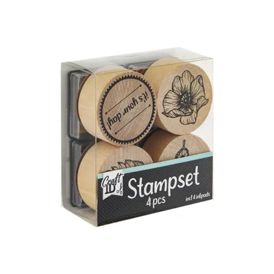 Craft ID Stamps Nature, with ink pads included, 4 pcs