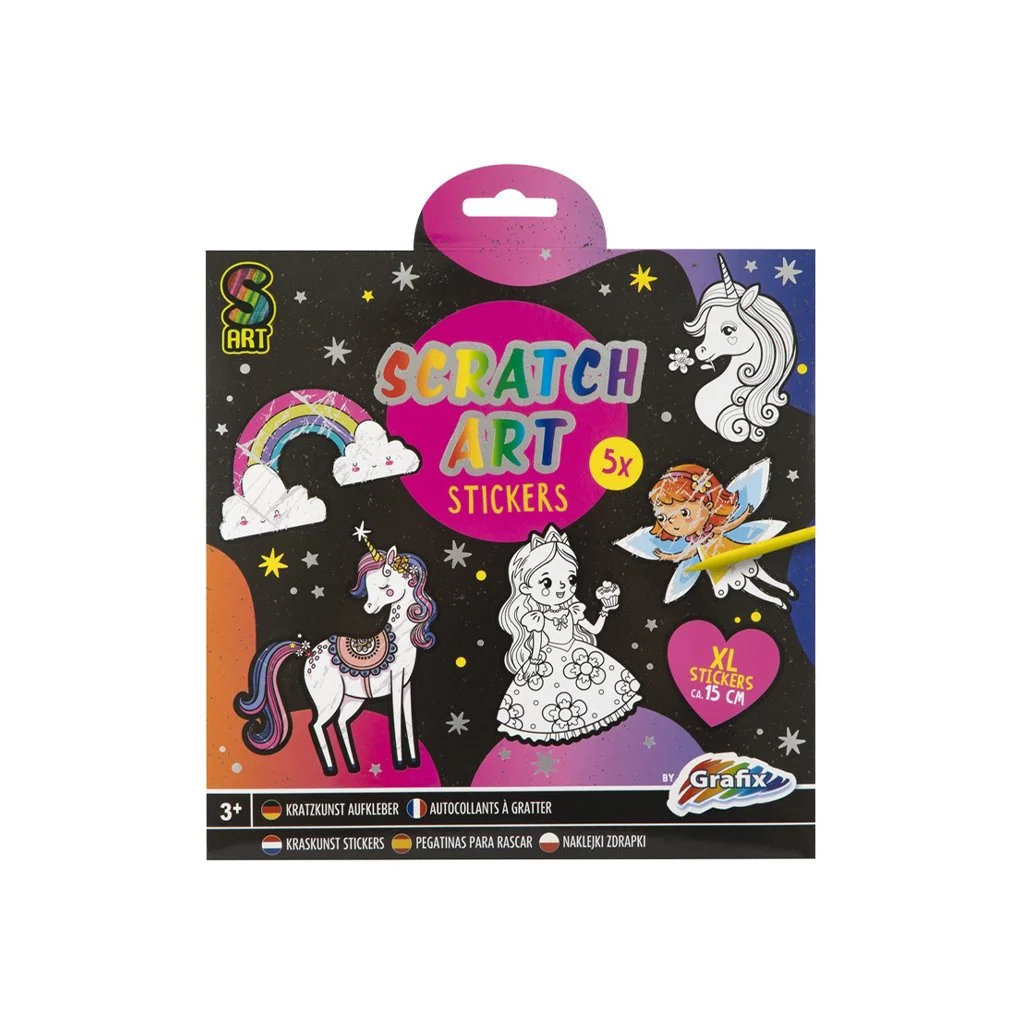Moxy Scratch-off Stickers Unicorn, 5 pcs