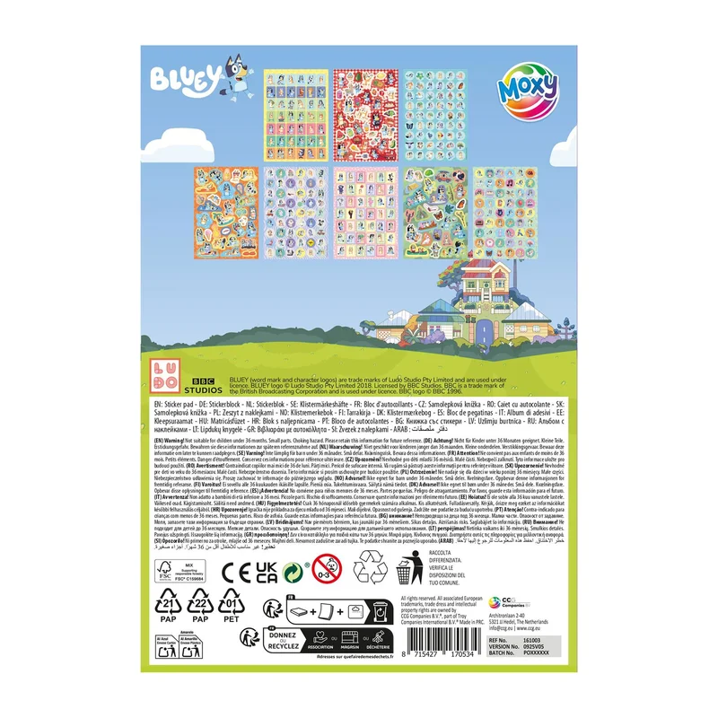 Moxy Sticker Book, A5, Bluey