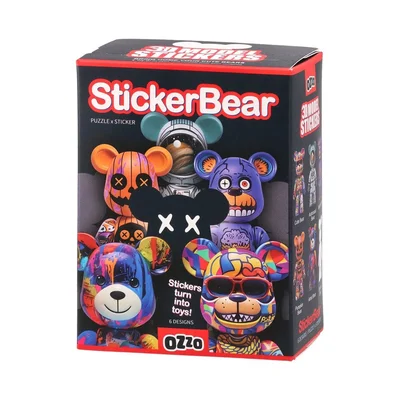Junior 3D Stickers, bear, assorted