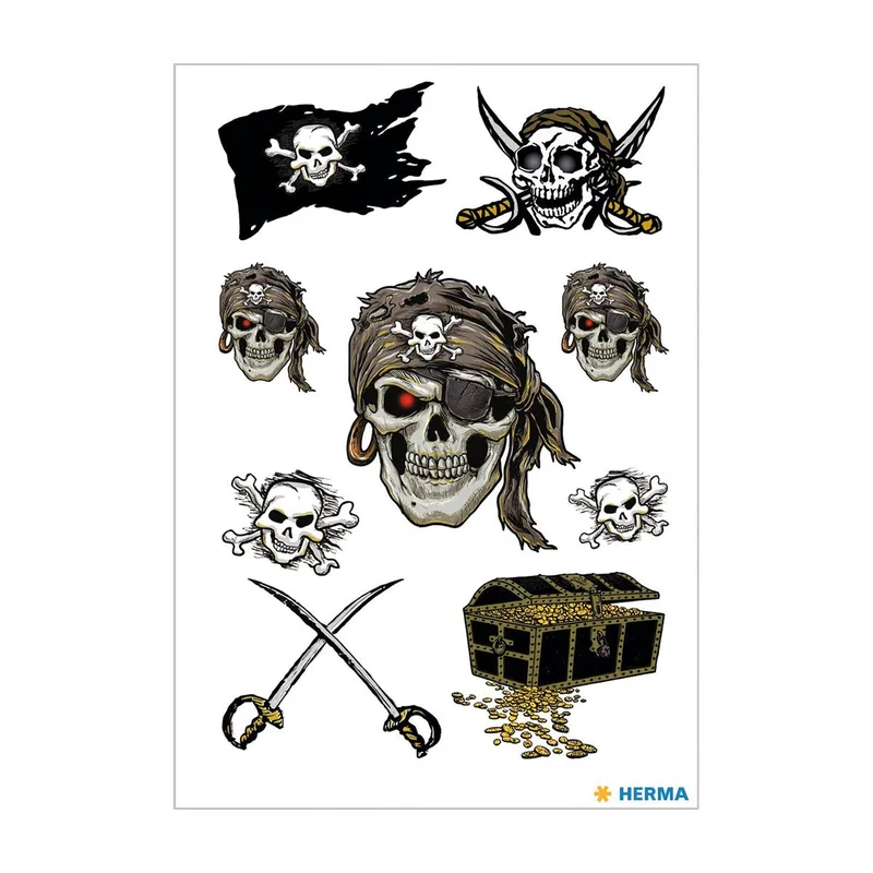 Herma Tattoos Pirates, 9 pcs