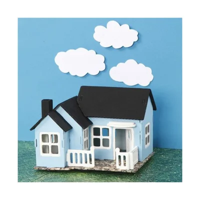 Creativ Company 3D Къща, за сглобяване и декорация с тераса, 19 х 17.5 х 15 cm