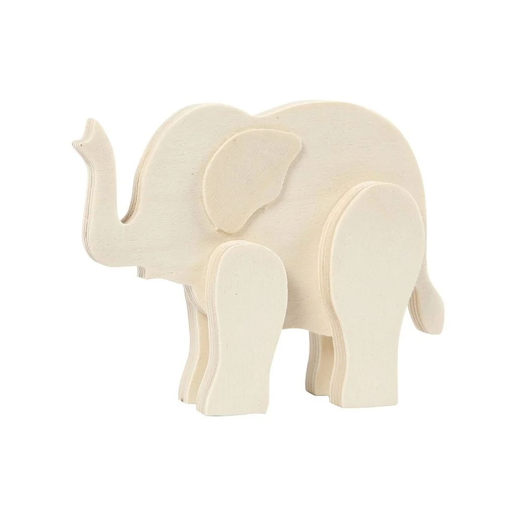 Creativ Company Figurine Elephant, for Decoration, Wooden, 12 x 16 cm