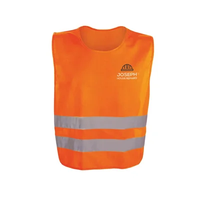 Safety vest, reflective, 54 x 62 cm, orange