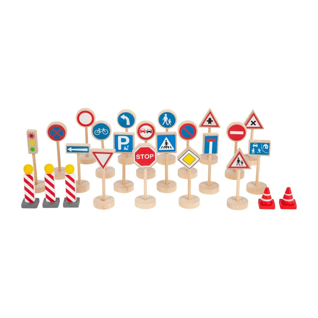 Small Foot Set road signs, wooden, 25 pieces