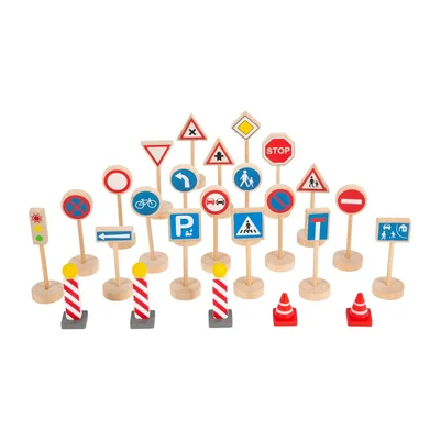 Small Foot Set road signs, wooden, 25 pieces