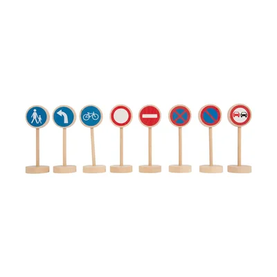 Small Foot Set road signs, wooden, 25 pieces