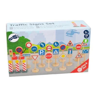 Small Foot Set road signs, wooden, 25 pieces
