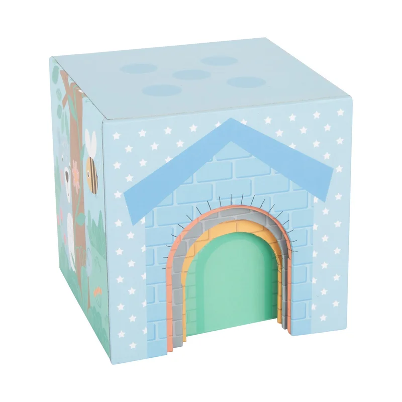 Small Foot Stacking Cubes, wooden, in pastel colors