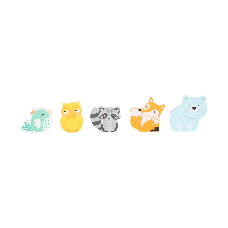 Small Foot Stacking Cubes, wooden, in pastel colors