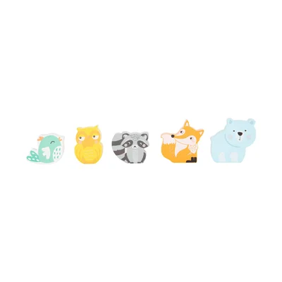 Small Foot Stacking Cubes, wooden, in pastel colors