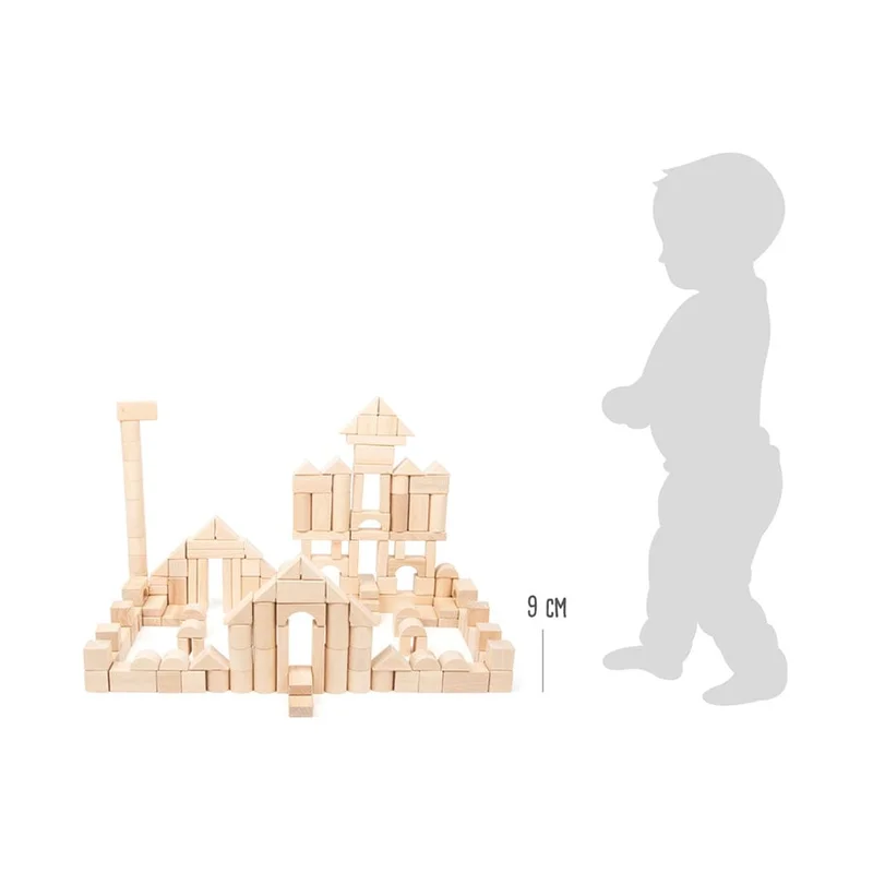 Small Foot Construction Set, wooden, in textile bag, 200 pcs