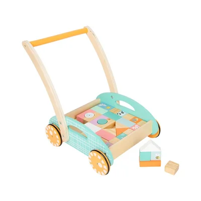 Small Foot Construction set with cart, wooden, 34 x 27 x 36 cm, 35 pcs