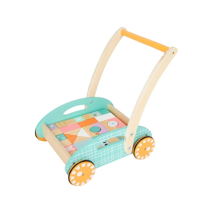 Small Foot Construction set with cart, wooden, 34 x 27 x 36 cm, 35 pcs