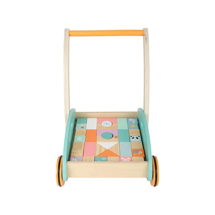 Small Foot Construction set with cart, wooden, 34 x 27 x 36 cm, 35 pcs