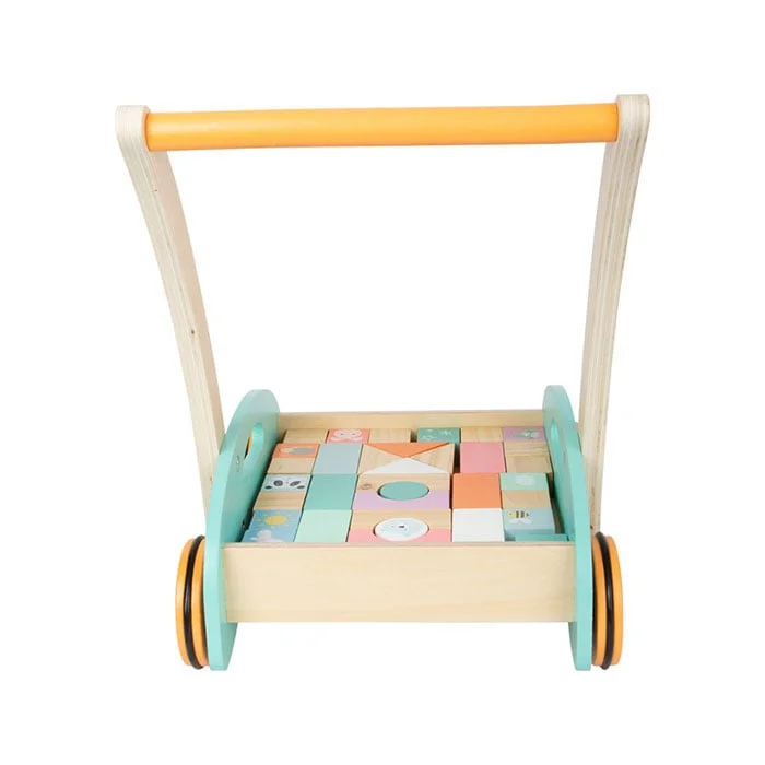 Small Foot Construction set with cart, wooden, 34 x 27 x 36 cm, 35 pcs
