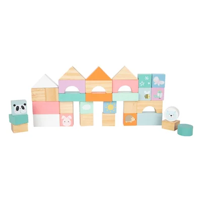 Small Foot Construction set with cart, wooden, 34 x 27 x 36 cm, 35 pcs