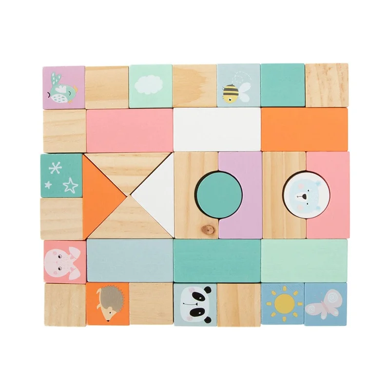 Small Foot Construction set with cart, wooden, 34 x 27 x 36 cm, 35 pcs