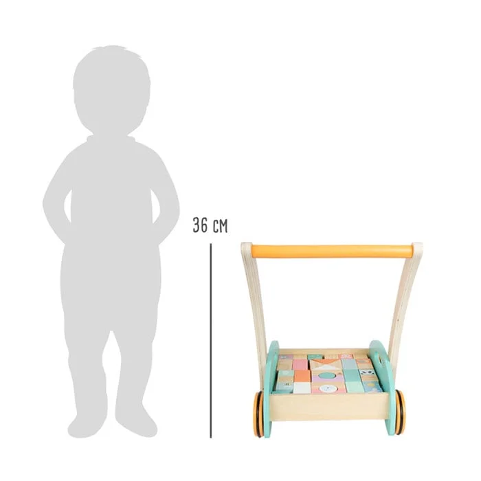 Small Foot Construction set with cart, wooden, 34 x 27 x 36 cm, 35 pcs