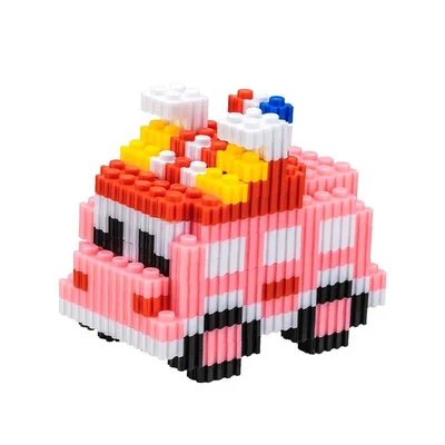 Deli Constructor Car Genius, 400 pcs, pink