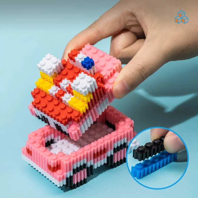 Deli Constructor Car Genius, 400 pcs, pink