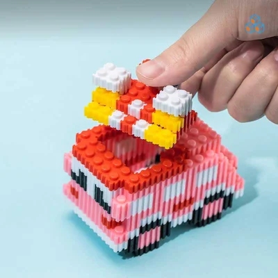 Deli Constructor Car Genius, 400 pcs, pink