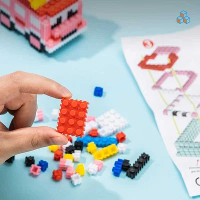 Deli Constructor Car Genius, 400 pcs, pink