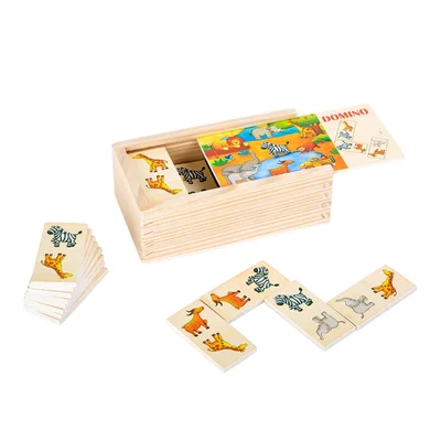 Small Foot Domino Safari, wooden, 28 pieces