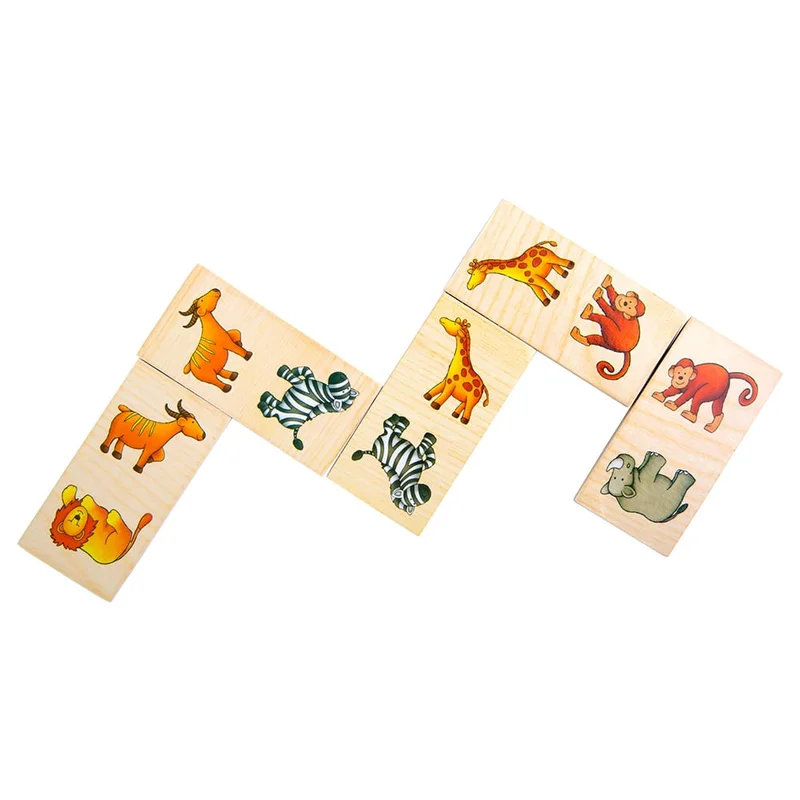 Small Foot Domino Safari, wooden, 28 pieces