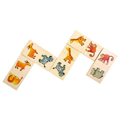 Small Foot Domino Safari, wooden, 28 pieces