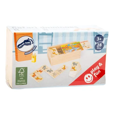 Small Foot Domino Safari, wooden, 28 pieces