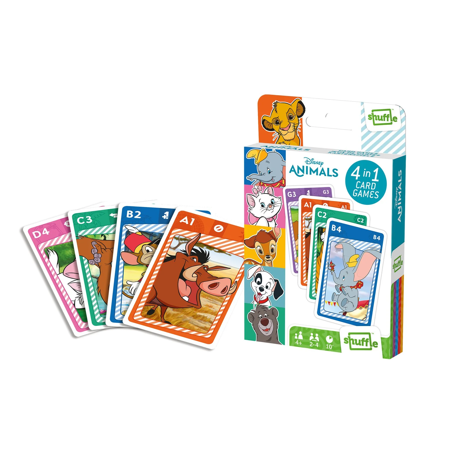 Cartamundi Playing Cards Disney, animals, 4 in 1