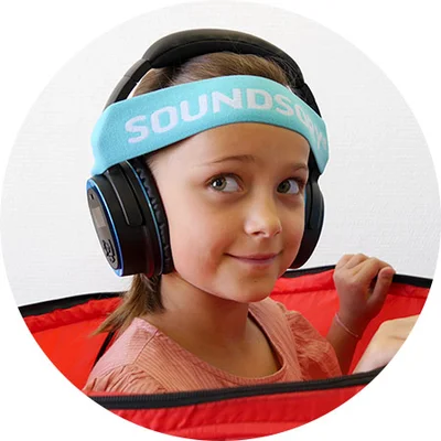 Soundsory program, with headphones
