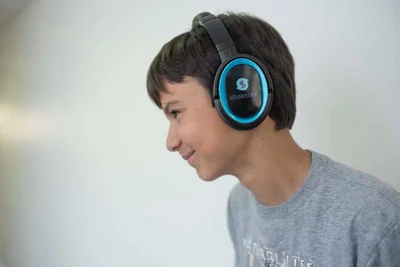 Soundsory program, with headphones