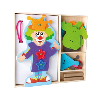 Small Foot Clown with lacing clothes, 21 pcs