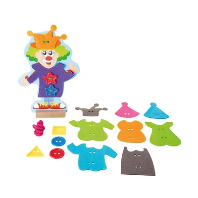 Small Foot Clown with lacing clothes, 21 pcs