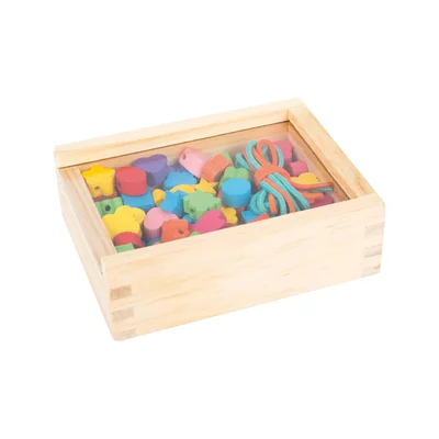 Small Foot Beads for threading, in box, 84 pieces