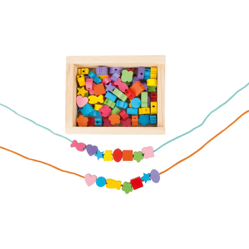 Small Foot Beads for threading, in box, 84 pieces