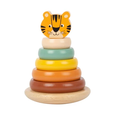 Small Foot Tiger tower, with stacking shapes, wooden