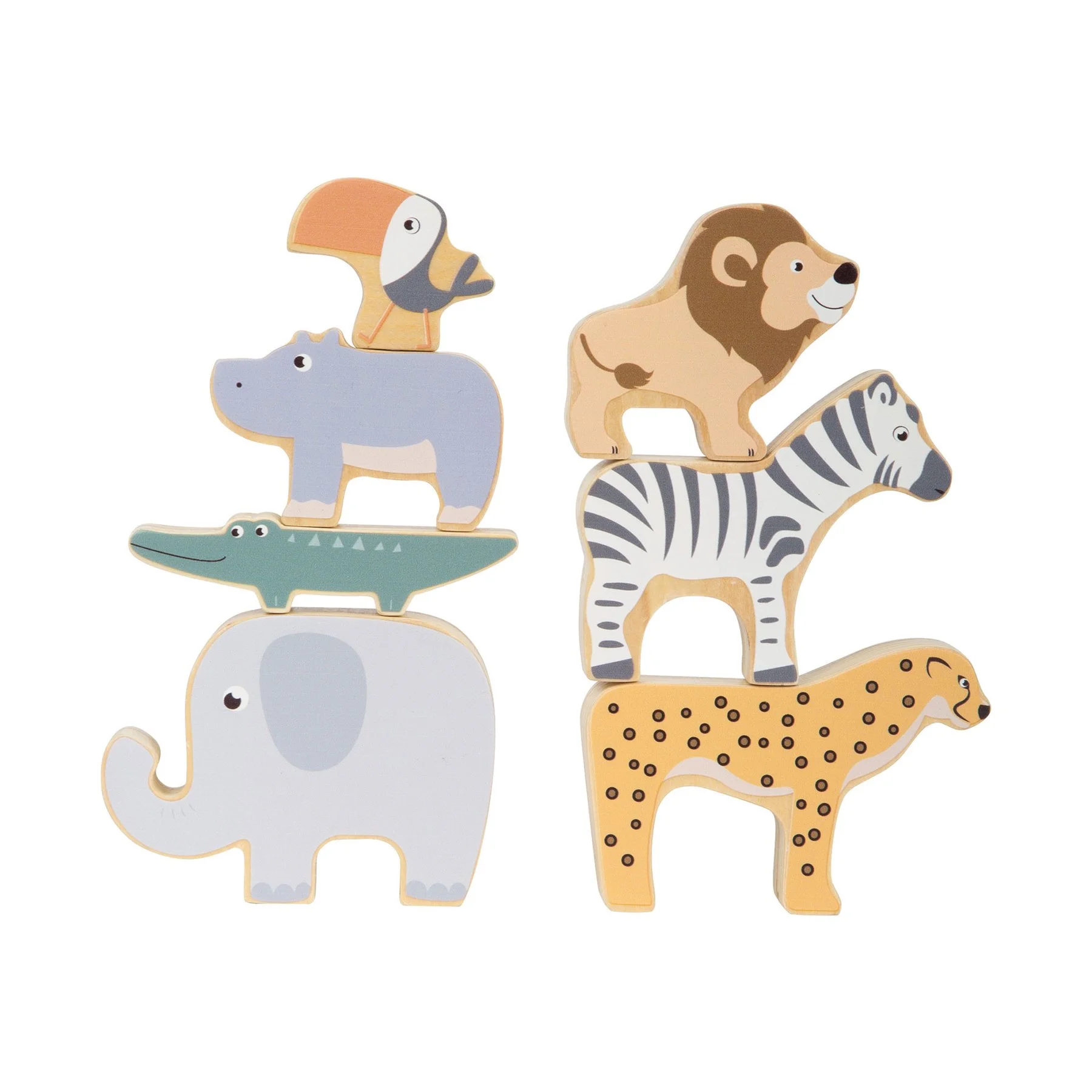 Small Foot Stacking animals set, wooden, 7 pieces